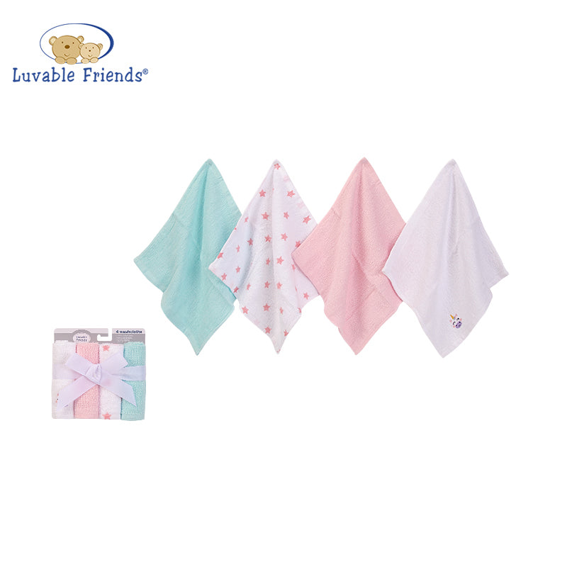 Luvable Friends Baby Washcloth 4pcs Pack 05296 - quixoticmuses