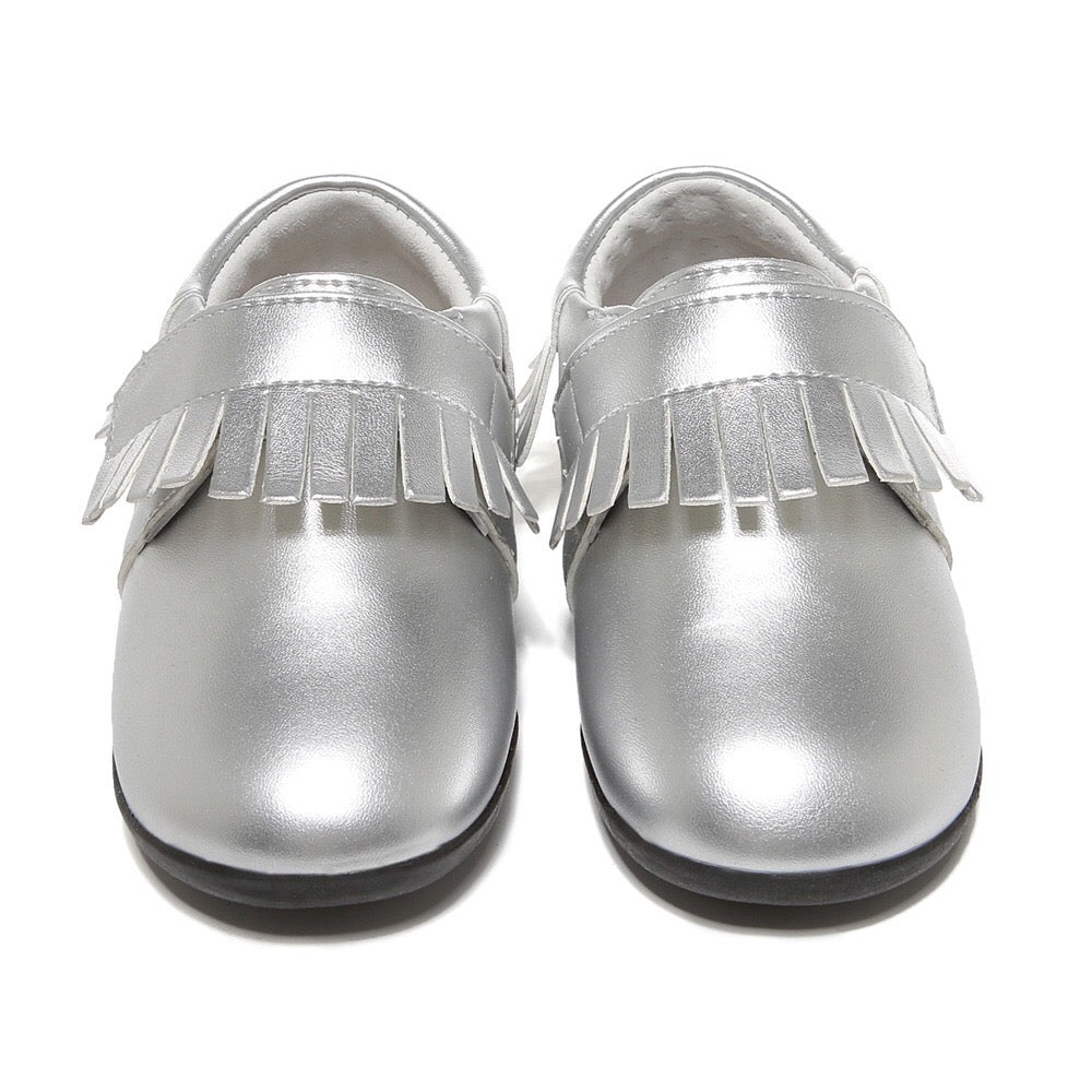 Girl’s Leather Loafers Shoes w Fringe Magic Tape - SQ1176 - quixoticmuses