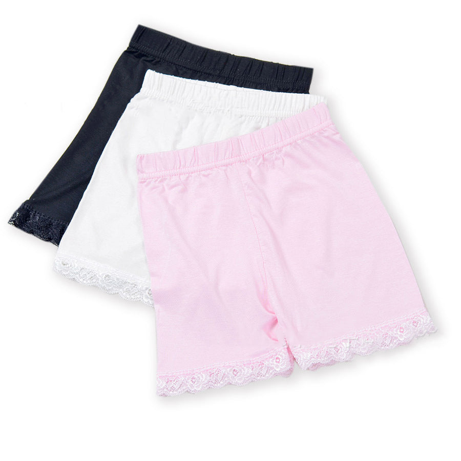 Baby Kids Girls Lace Solid Colour Safety Pants Shorts - quixoticmuses