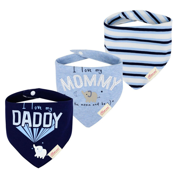 Baby Boy I Love Daddy Mommy Dribbler Bibs 3 Pack - quixoticmuses