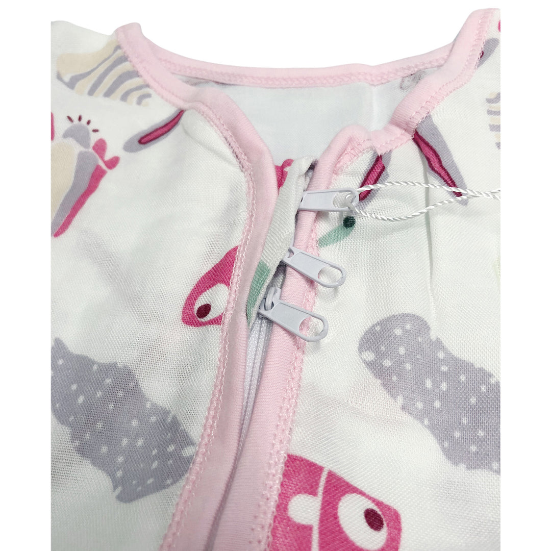 Baby Wearable Muslin Blanket Sleeveless Sleeping Bag 3-Way Zipper Pink - quixoticmuses