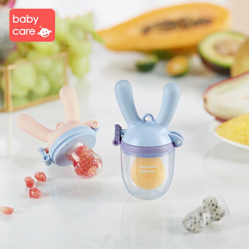 Babycare Baby Food Feeder Feeding Fruit Vegetable Bite Pacifier with 3 Nipple Replacement - quixoticmuses