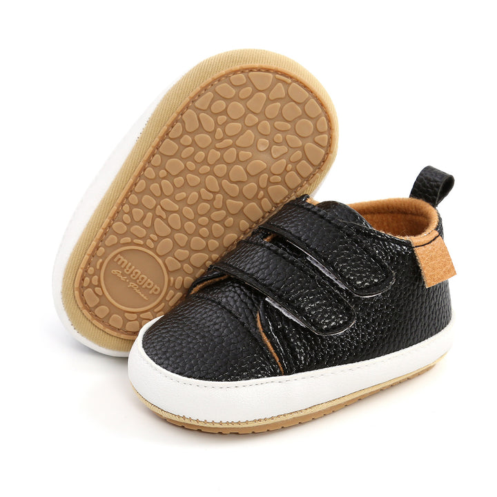 Baby Boy Girl PU Leather Shoes Magic Tape Anti-slip Sneakers - quixoticmuses