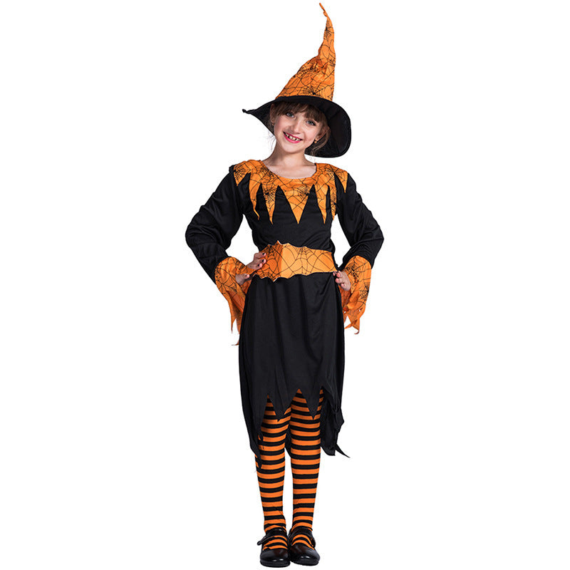 Kids Halloween Costume Pumpkin Witch FT20238 - quixoticmuses