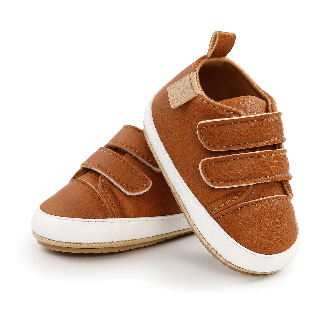 Baby Boy Girl PU Leather Shoes Magic Tape Anti-slip Sneakers - quixoticmuses