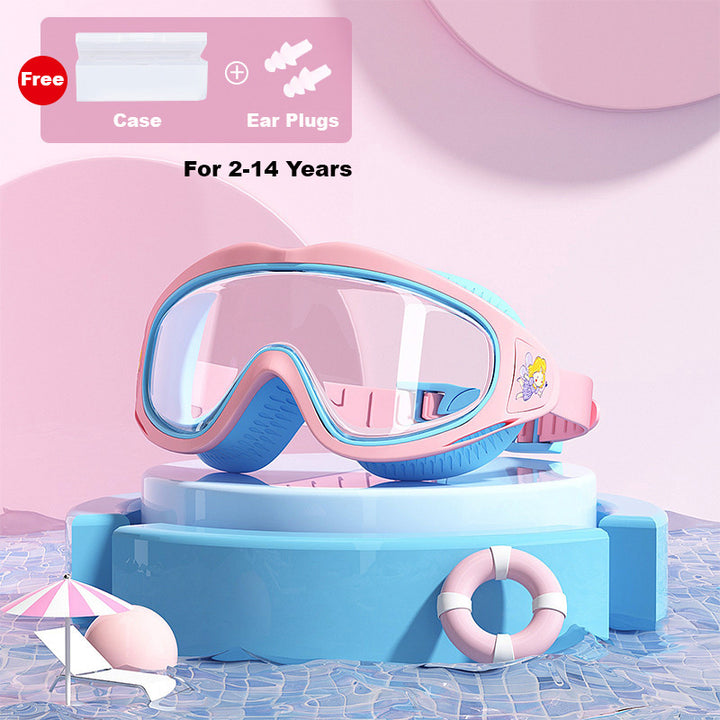 Kid's Swimming Goggles Anti-fog Wide Vision Silicone Frame - quixoticmuses