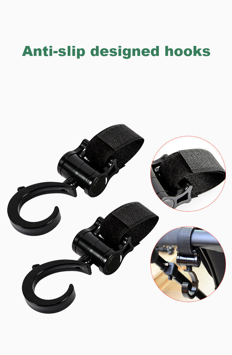 Baby Stroller Hook Clips 360° Rotatable Multi-Functional Mommy Bag Hooks Plastic Infant Stroller Accessories - quixoticmuses