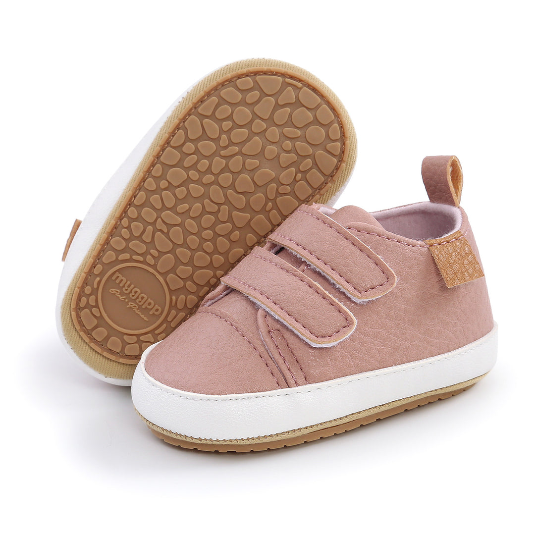 Baby Boy Girl PU Leather Shoes Magic Tape Anti-slip Sneakers - quixoticmuses