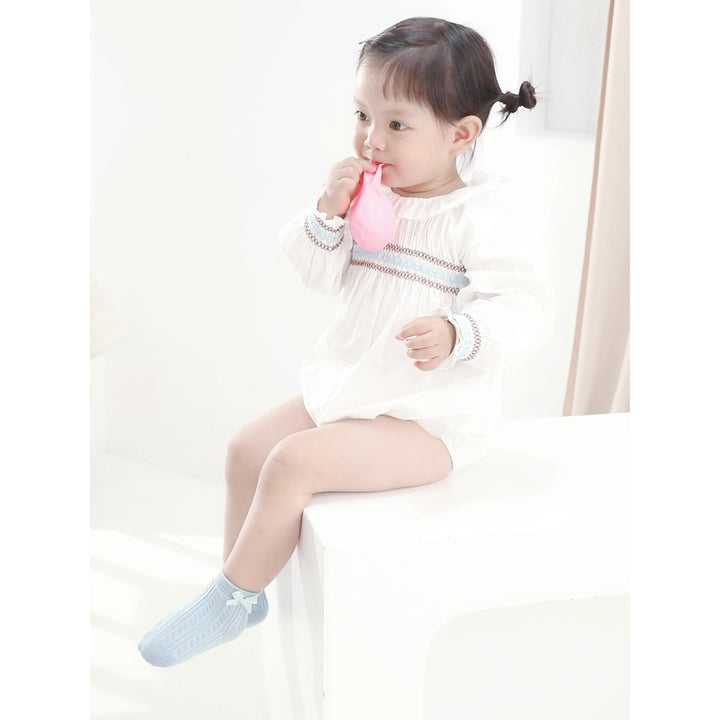 Baby Kids Girl Solid Color Bowtie Ankle Socks - quixoticmuses