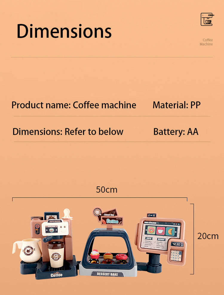 Baby Toddler Kids' 3-in-1 Toy Coffee Machine w Lights & Sound Effects 668-95 - quixoticmuses