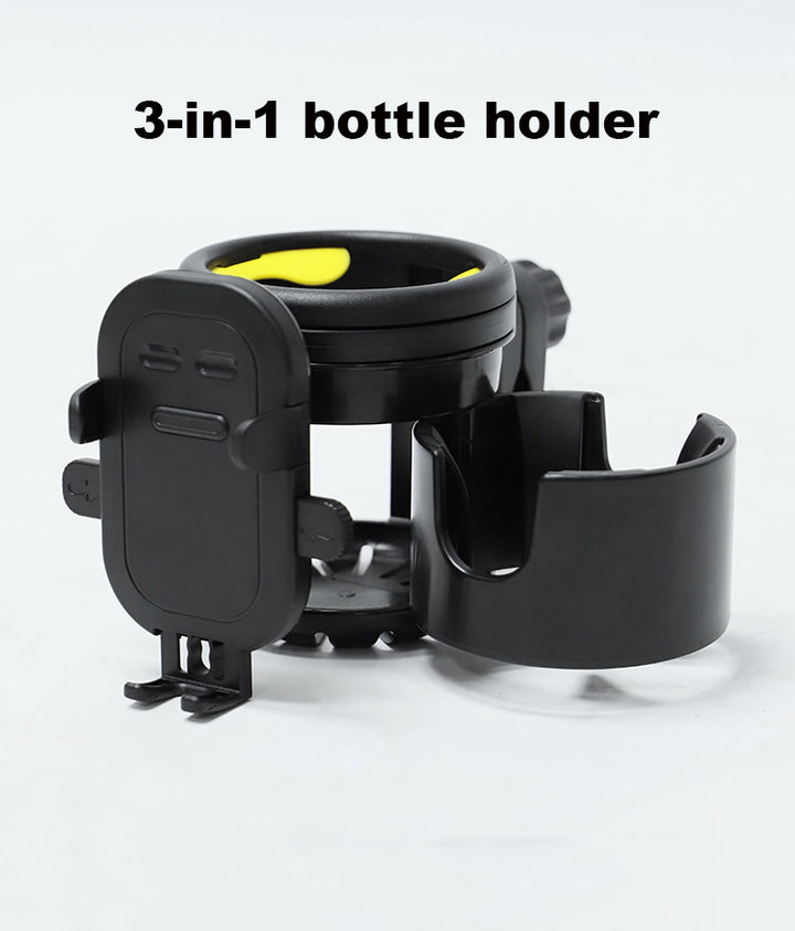 Universal Stroller Cup Holder w Handphone Holder 3-in-1 Stroller Accessories Bike Treadmill Wheelchair Water Bottle Holder - quixoticmuses