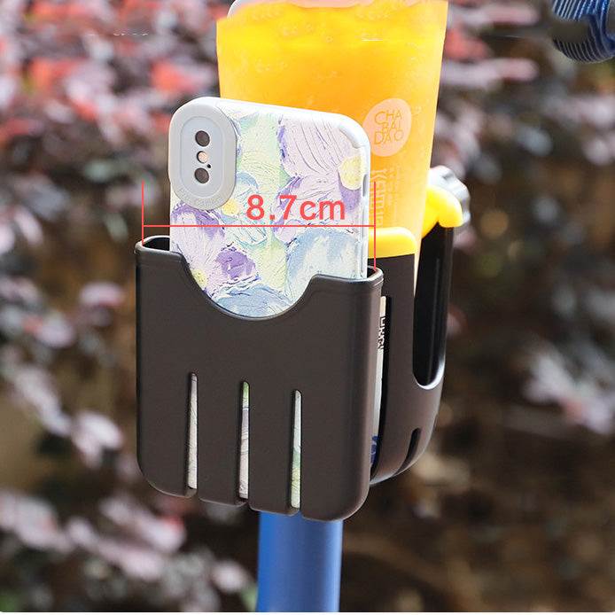 Universal Stroller Cup Holder w Handphone Holder 2-in-1 Stroller Accessories Bike Treadmill Wheelchair Water Bottle Holder - quixoticmuses