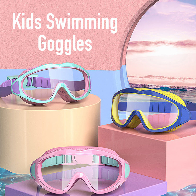 Kid's Swimming Goggles Anti-fog Wide Vision Silicone Frame - quixoticmuses