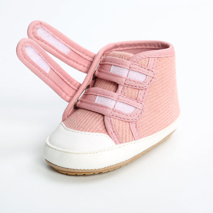 Baby Boy Girl Corduroy Shoes Magic Tape Anti-slip High Sneakers - quixoticmuses