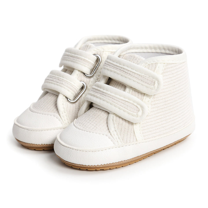 Baby Boy Girl Corduroy Shoes Magic Tape Anti-slip High Sneakers - quixoticmuses