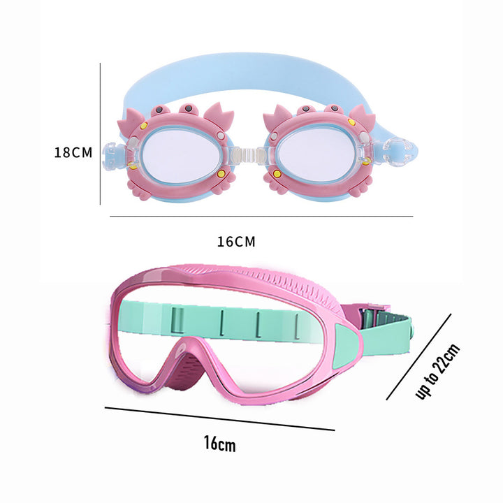 Kid's Swimming Goggles Anti-fog Wide Vision Silicone Frame - quixoticmuses