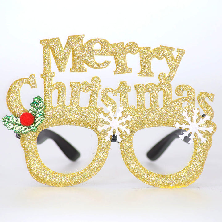 Christmas Holiday Glasses Glitter Glasses Frames Christmas Parties Accessories Photo Booth (One Size Fits All) - quixoticmuses