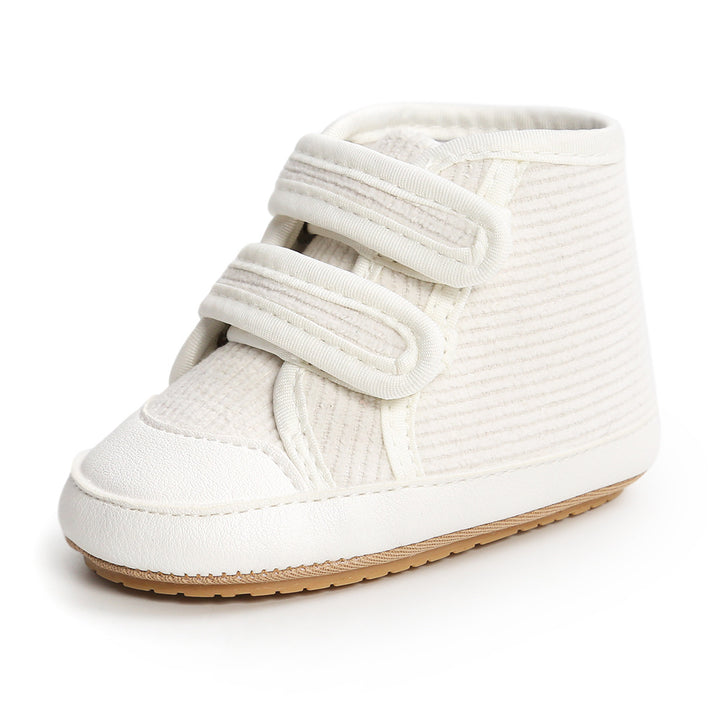 Baby Boy Girl Corduroy Shoes Magic Tape Anti-slip High Sneakers - quixoticmuses