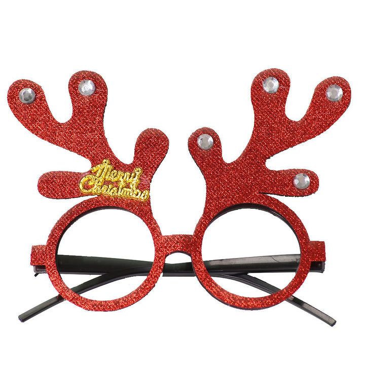 Christmas Holiday Glasses Glitter Glasses Frames Christmas Parties Accessories Photo Booth (One Size Fits All) - quixoticmuses