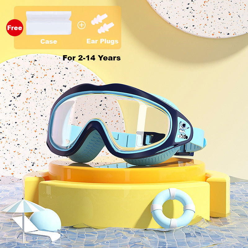 Kid's Swimming Goggles Anti-fog Wide Vision Silicone Frame - quixoticmuses