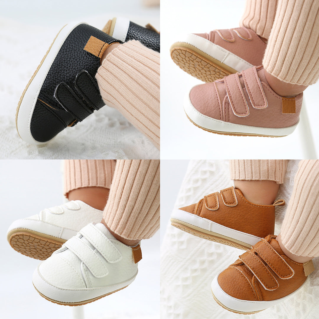 Baby Boy Girl PU Leather Shoes Magic Tape Anti-slip Sneakers - quixoticmuses