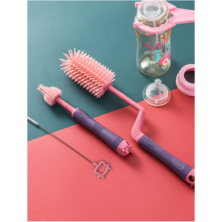 Baby Silicone Bottle Brush Teat Nipple Brush Straw Brush 3 In 1 Set - quixoticmuses