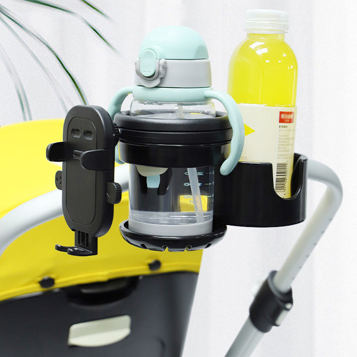 Universal Stroller Cup Holder w Handphone Holder 3-in-1 Stroller Accessories Bike Treadmill Wheelchair Water Bottle Holder - quixoticmuses