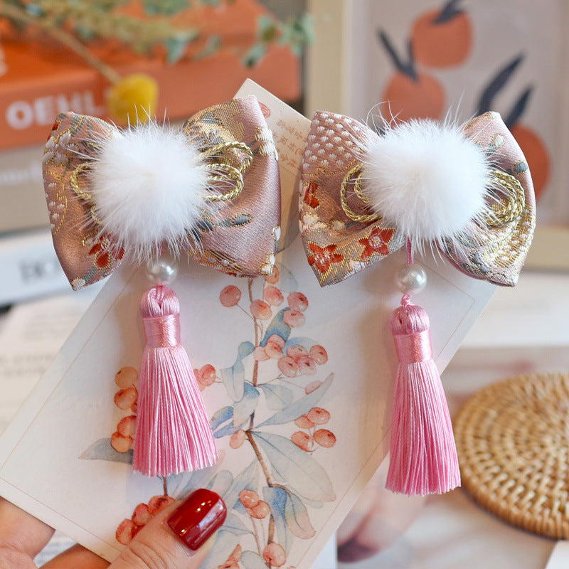 Chinese New Year CNY Baby kids Girl's Head Clips Hair Ties Hair Accessories - quixoticmuses