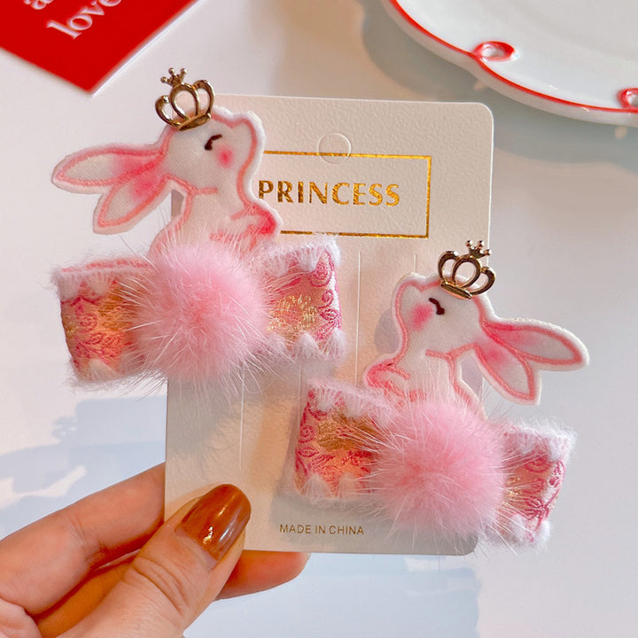 Chinese New Year CNY Baby kids Girl's Head Clips Hair Ties Hair Accessories - quixoticmuses