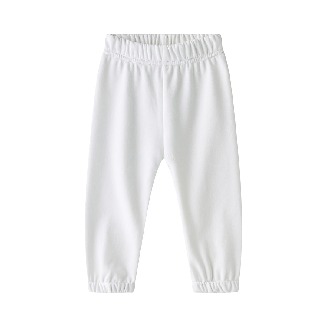 Baby Kids Plain White Long Pants 100% Cotton Bottom National Day Outfit 2022 - quixoticmuses