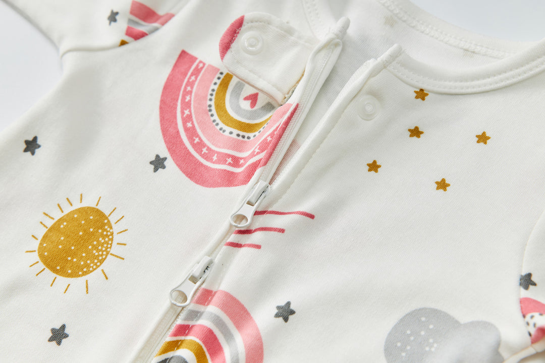 Baby Rainbow Clouds Two Way Zip Sleepsuit All In One Jumpsuit - quixoticmuses