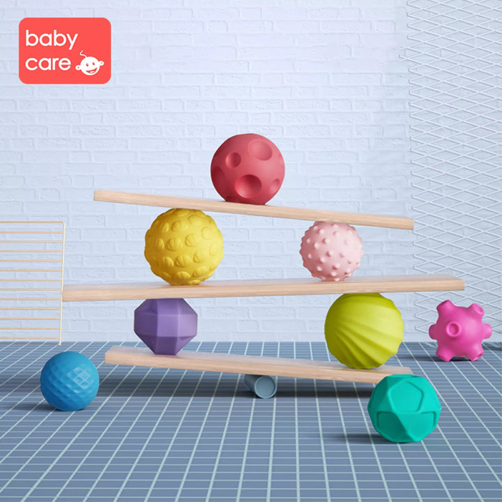 Babycare Hand Ball Blocks Baby Grasp Ball Toys Children Kids Soft Tactile Perception Training  Ball 8pcs - quixoticmuses