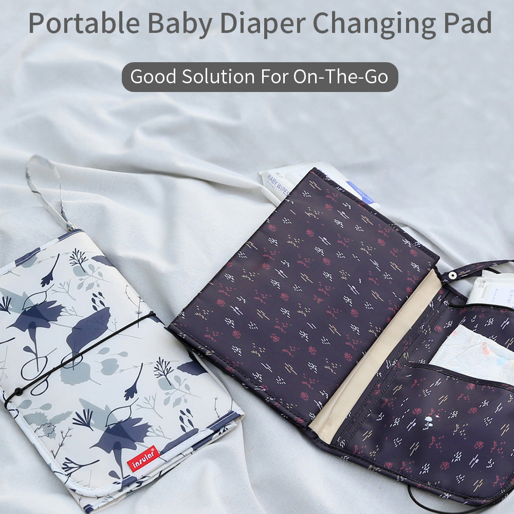 Baby Print Portable Diaper Changing Pad Waterproof Travel Changing Mat Station - quixoticmuses