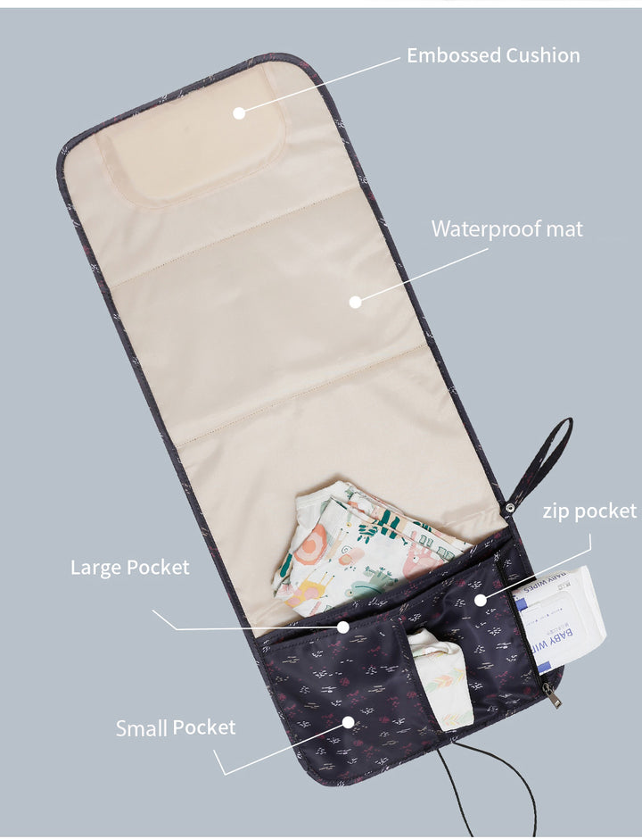 Baby Print Portable Diaper Changing Pad Waterproof Travel Changing Mat Station - quixoticmuses