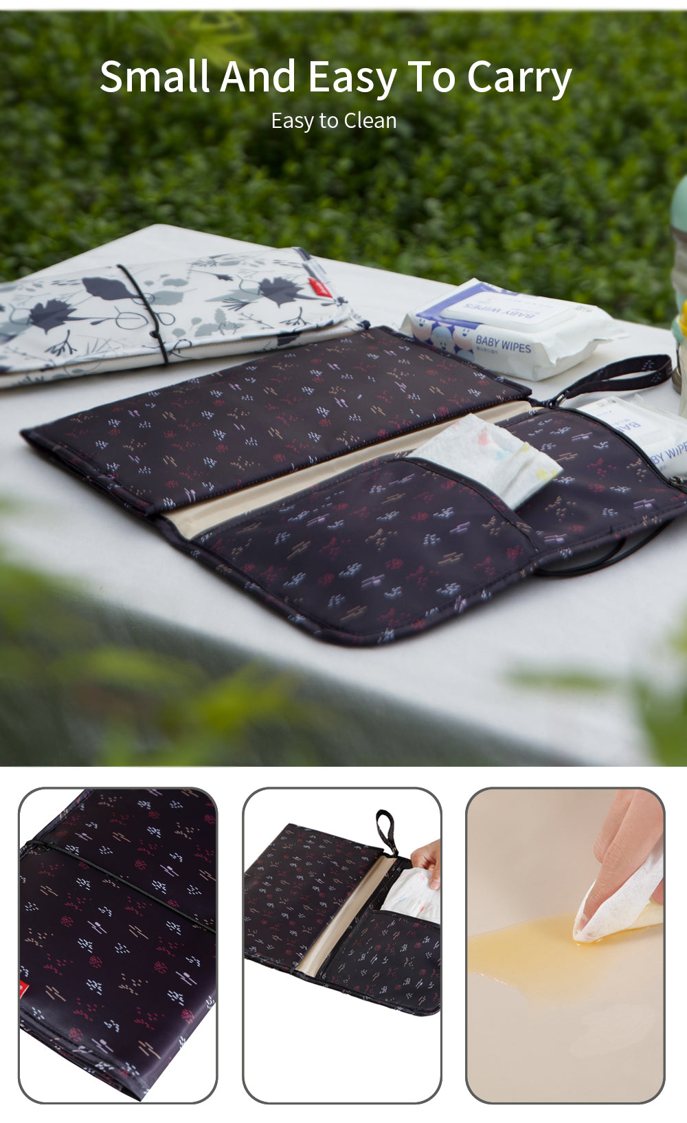 Baby Print Portable Diaper Changing Pad Waterproof Travel Changing Mat Station - quixoticmuses