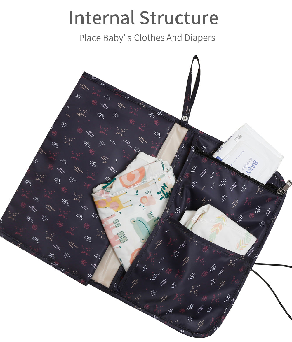 Baby Print Portable Diaper Changing Pad Waterproof Travel Changing Mat Station - quixoticmuses