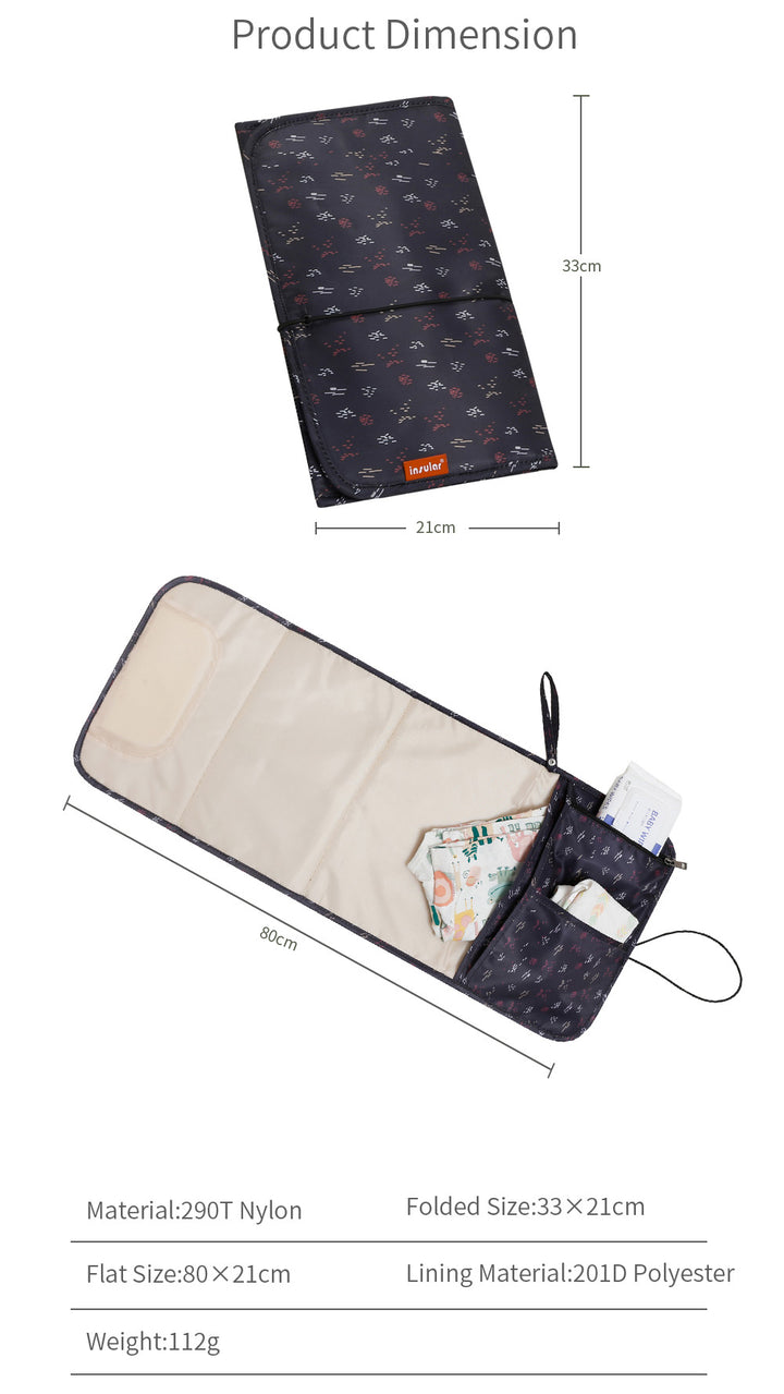 Baby Print Portable Diaper Changing Pad Waterproof Travel Changing Mat Station - quixoticmuses